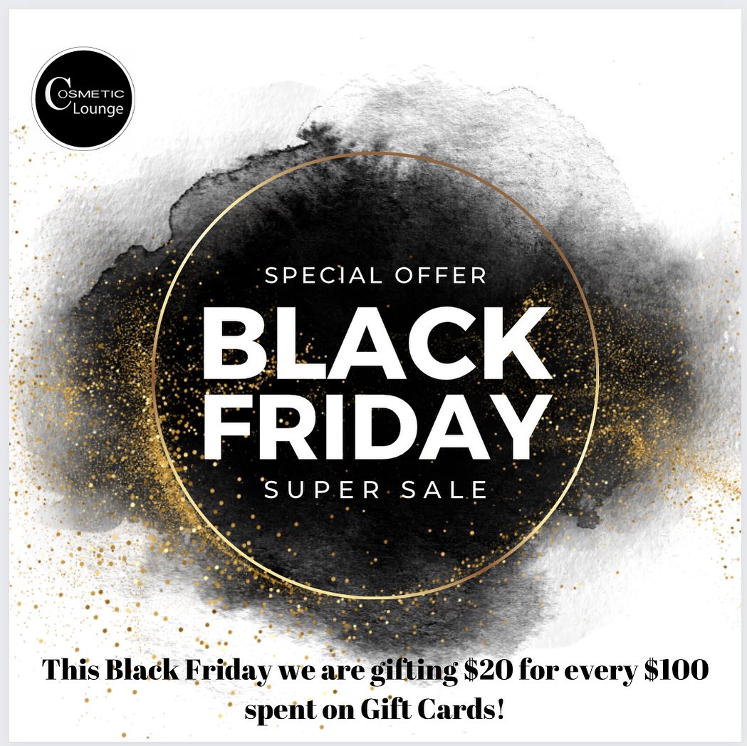 Take advantage of our biggest sale of the year. Gift cards never expire! 
Call us to reserve this special deal for yourself or for a loved on. Perfect gift for the Holidays! 

Offer is good until 5 pm on Cyber Monday.  Gift Cards can not be combined with any other deals! 
Call us at 443-388-2225! 

#blackfridaysale #gifts #ideas #holidayseason #dontmissout  #medspa #ellicottcitymd #cosmeticloungemd #salesalesale 

📍Ellicott City 
☎️ 443-388-2225